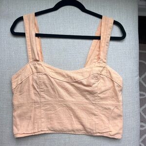 Abercrombie Linen Blend Square Neck Top Size L